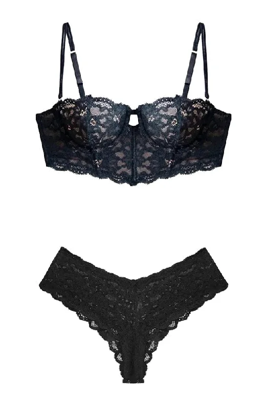 Charlotte Lace Longline Bra and Cheeky Brief