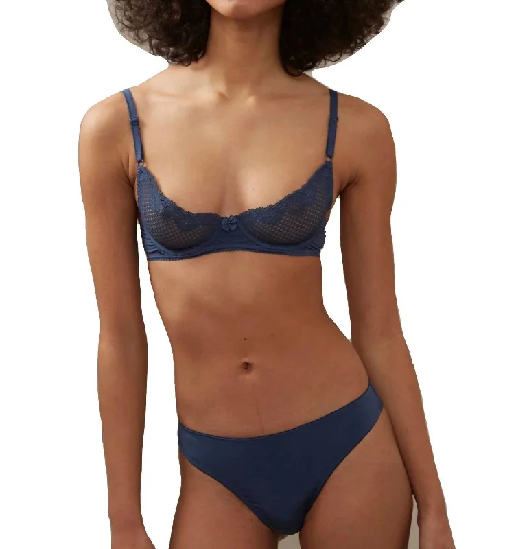 Duet Lace Underwire Demi Bra In Dark Denim