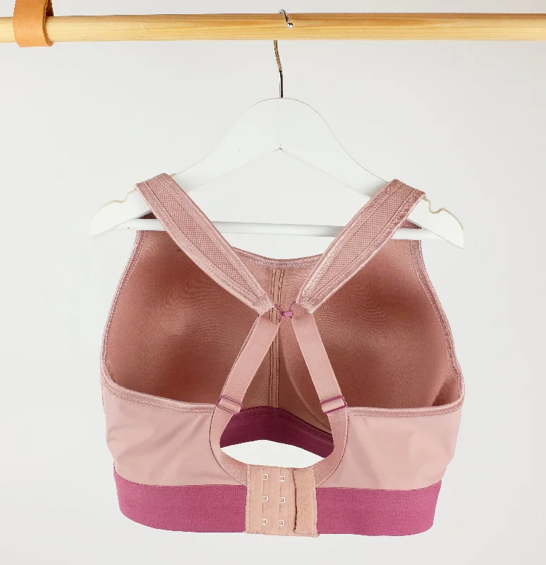 Non-wired shape sports bra [Taupe / Raspberry]