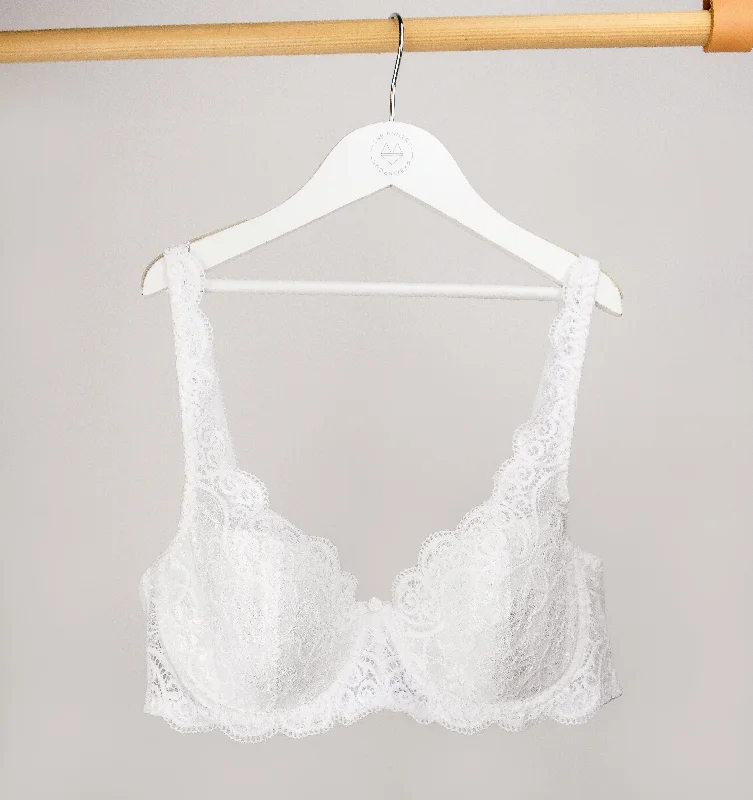 Scalloped lace balconette [White]