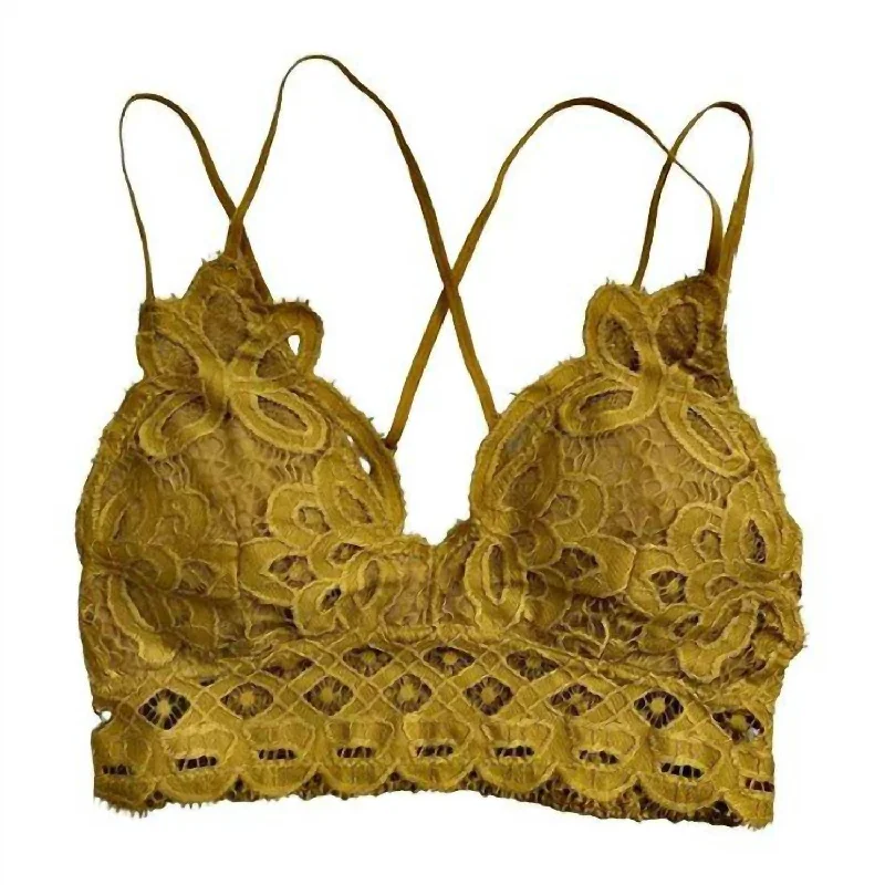 Women's Sheen Lace Bralette In Gold