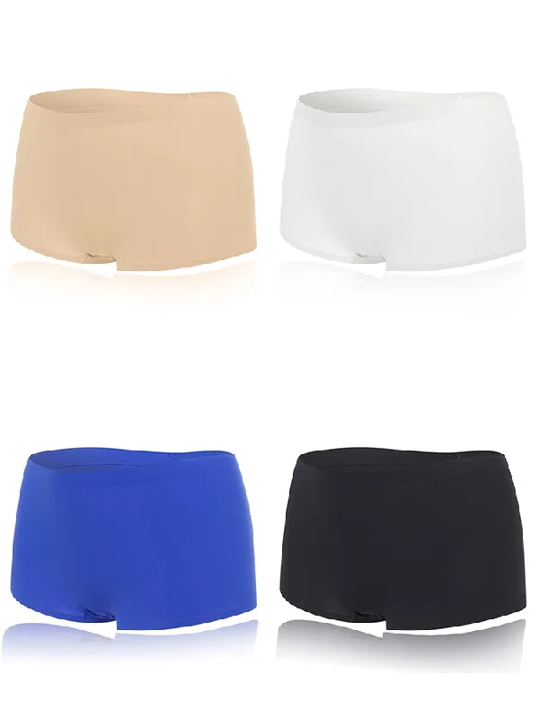 4-Pack Women's Seamless Boyshorts Ice Silk Panties