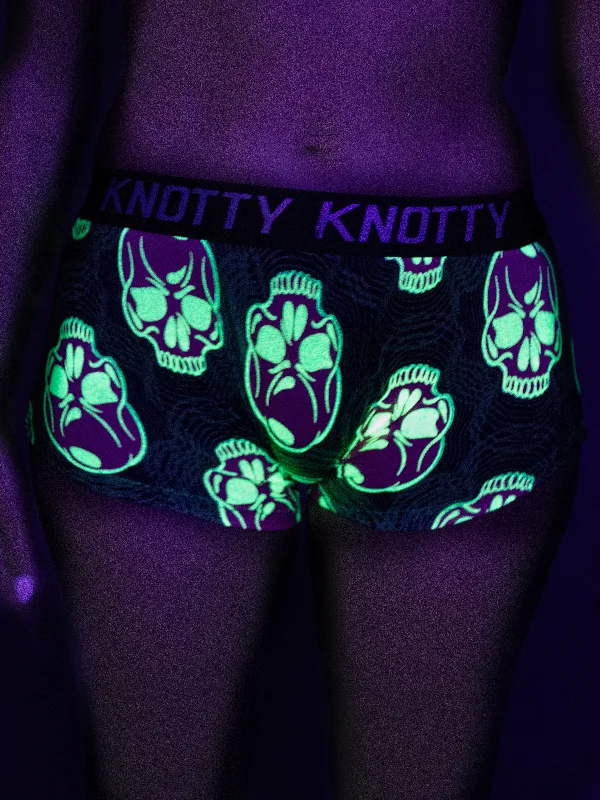 AiraModal™ Hypnotic Skull Glowing Boyshort