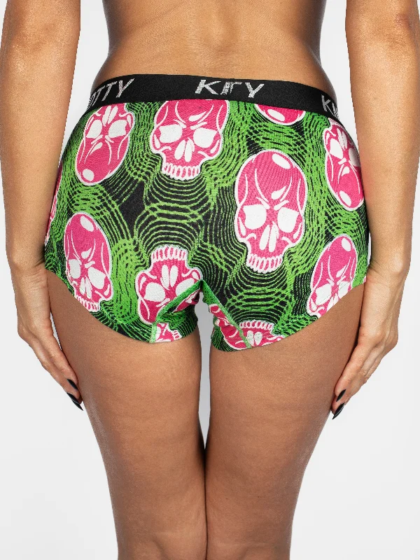 AiraModal™ Hypnotic Skull Glowing Boyshort