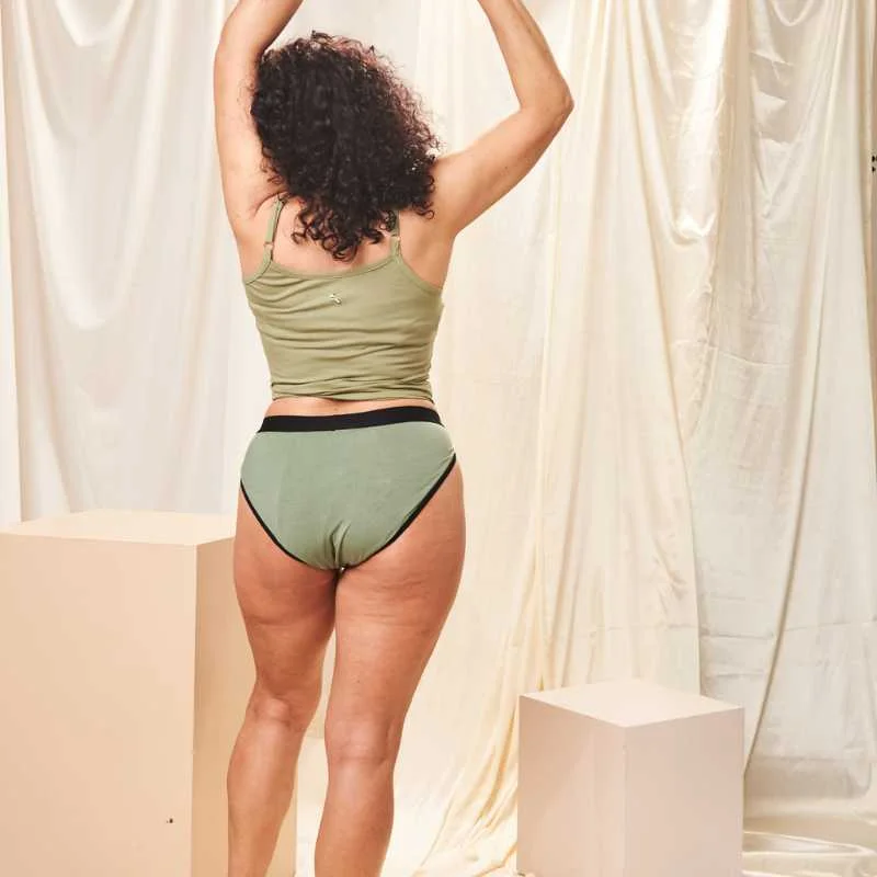 Green Bikini Period Undies | Regular to Heavy Flow | Sizes 6 to 18