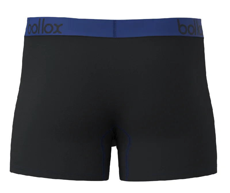 Black with Blue - Men's H-Fly Trunk - Bamboo & Cotton Blend (1Pack)