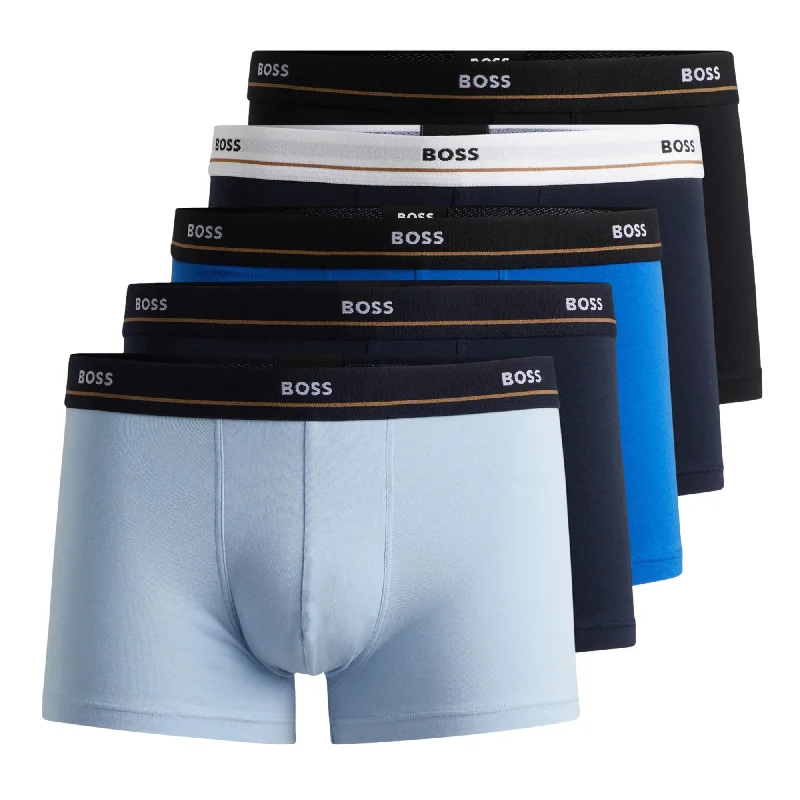 BOSS Essential Cotton Stretch Trunks 5 Pack - Multicolour