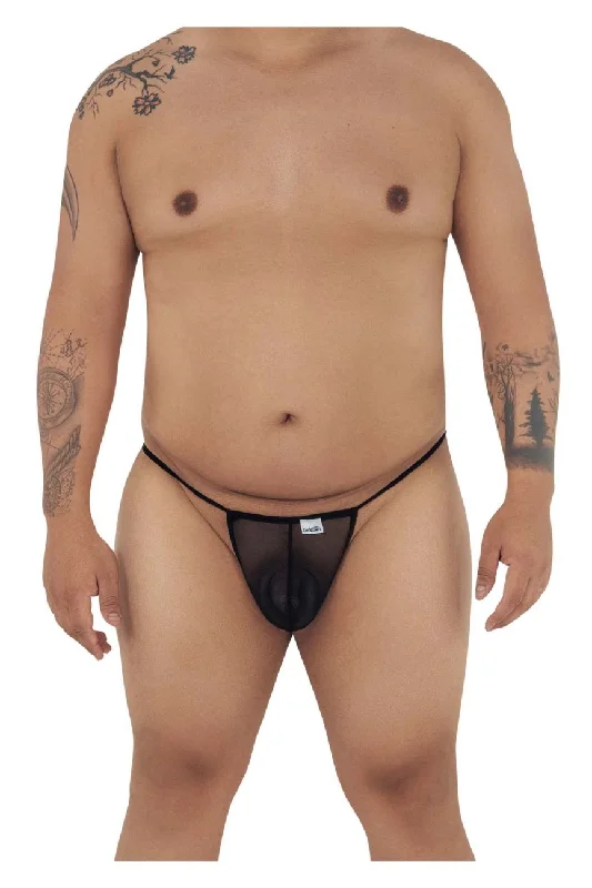 CandyMan 99246X Micro Mesh Thong Black Plus Sizes