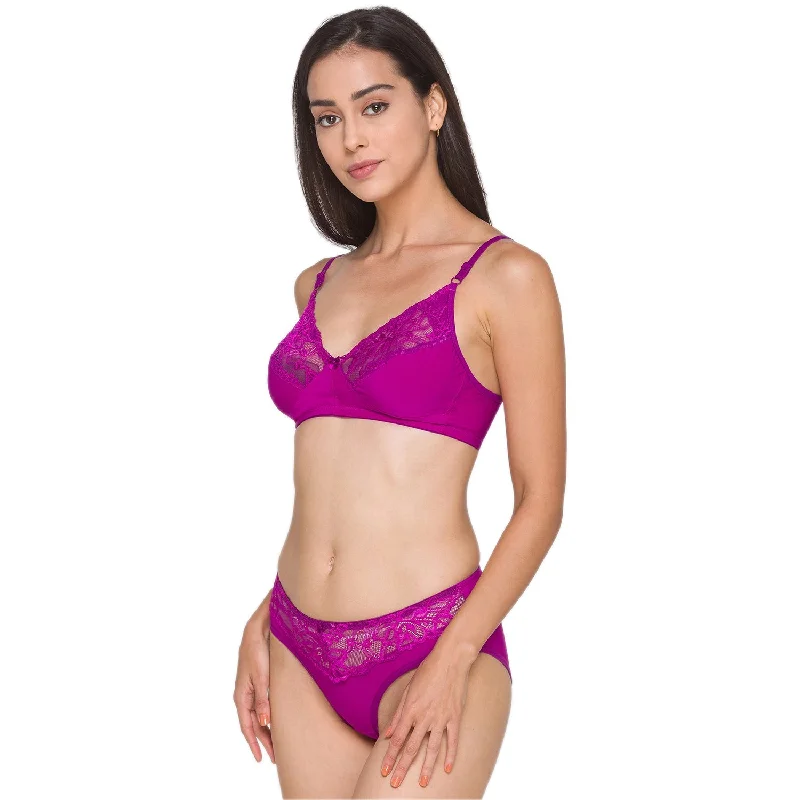 Women Lace Lingerie Set  CSINSET01 Purple