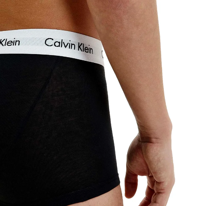 Calvin Klein 3 Pack Cotton Stretch Low Rise Trunks - Black/White/Grey Heather