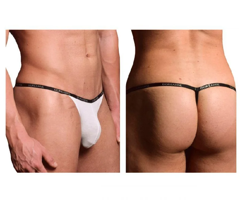 Doreanse 1330-WHT Ribbed Modal T-thong