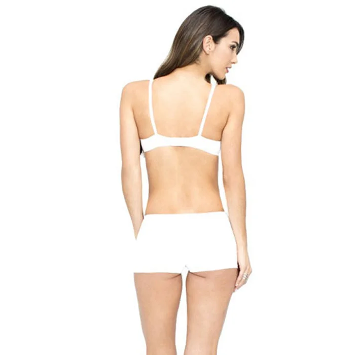 ""Extreme"" Mix n Match White Push Up Bra Boyshort Set