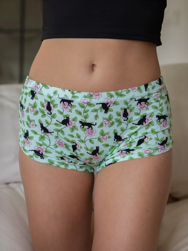 AiraModal™ Floral Felines Boy Short