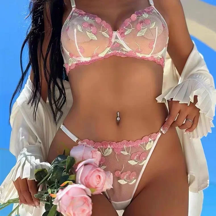 Floral Sheer Cup Lingerie Set