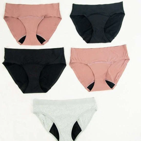 Ladies 5 Pack Seamless Briefs and Cotton Period Underwear