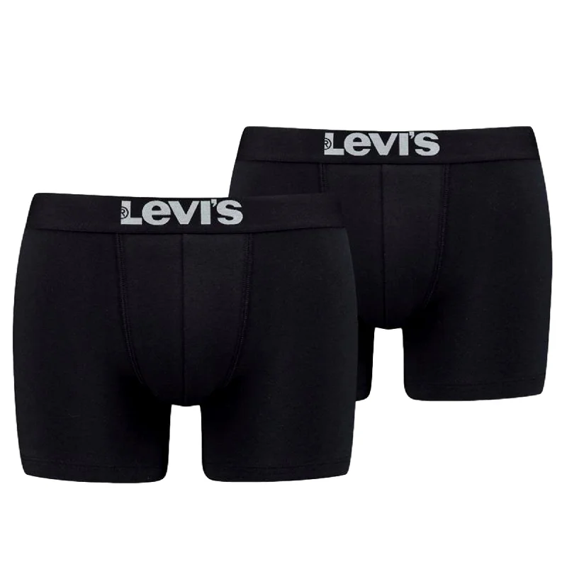 Levi's 2 Pack Solid Basic Boxer Brief - Black