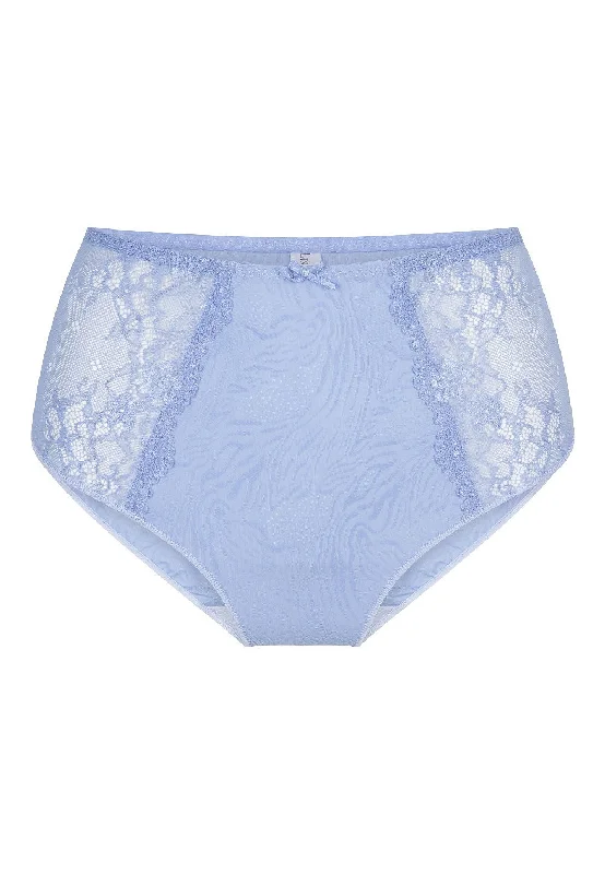 LingaDore Daily Collection High Waist Brief - Misty Blue Jacquard