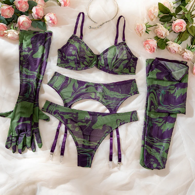 Luxe Marble Print Lingerie Set