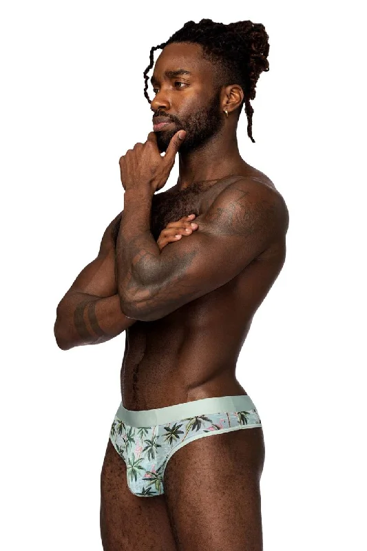 Male Power SMS-012 Sheer Prints Thong Color Flamingo