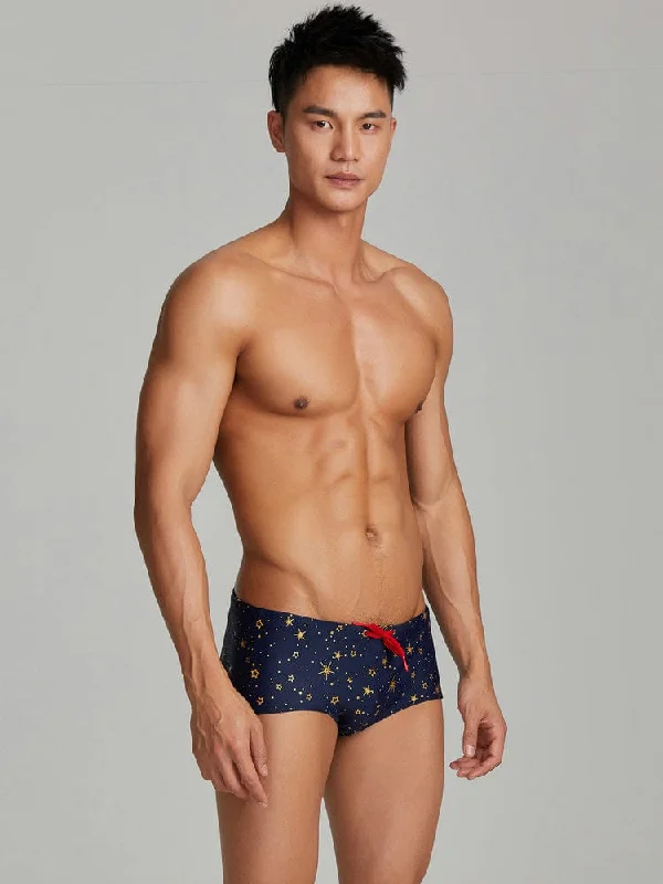 Men's Low Waist Breathable Anti-Embarrassment Short Swim Trunks