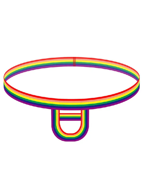 Men's Polyester Panties Rainbow Ring Thong