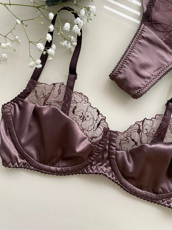 Mocha Bloom Lingerie Set