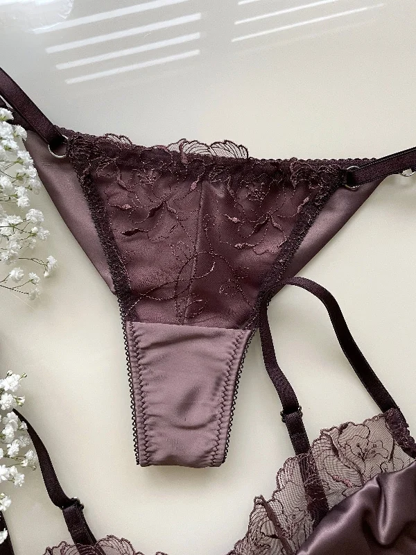 Mocha Bloom Lingerie Set