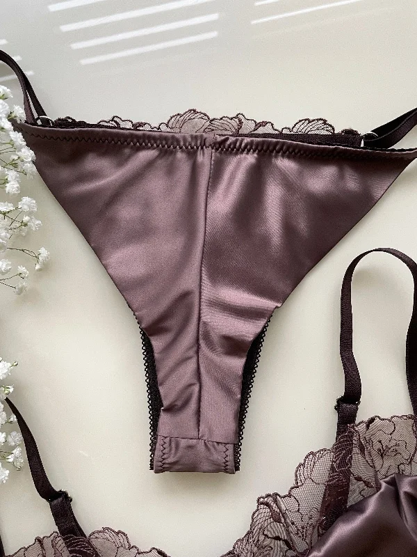 Mocha Bloom Lingerie Set