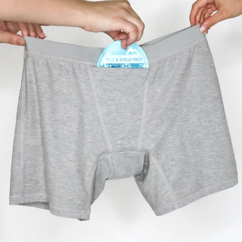 NEW Ultimate Everyday Cotton Boxers (With Pad Holder and Pocket) Cloud Gray