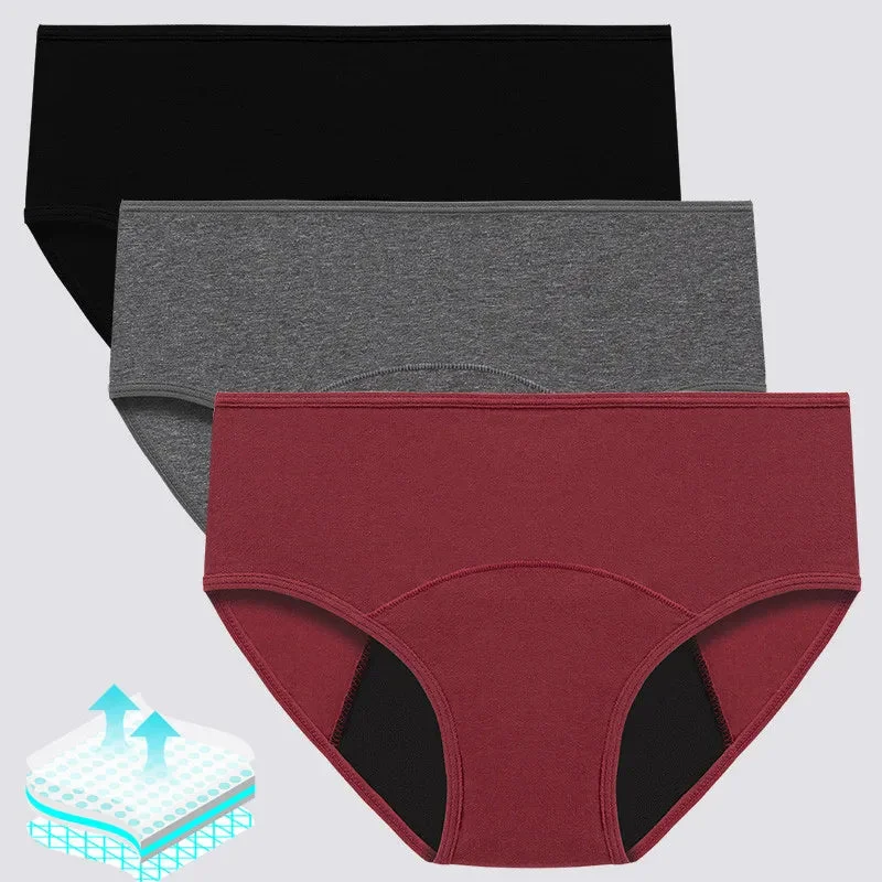 Pack de 4 culottes menstruelles pour flux léger à moyen en coton bio