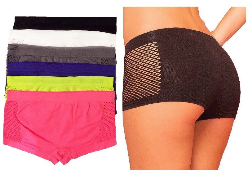 See Through Side Netting Cutouts Boyshorts