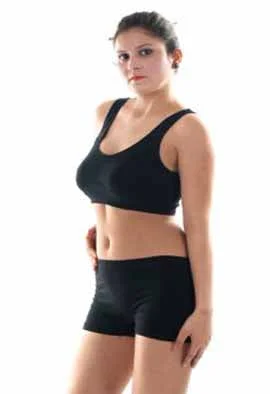 Black Seamless Sports Bra And Boyshort Set