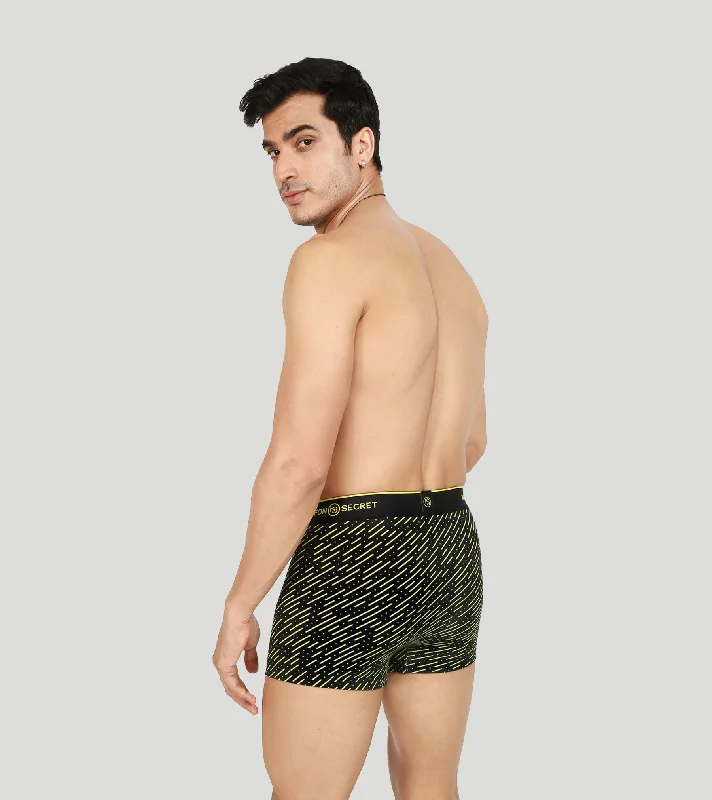 Stellar Duo: Black Trunk and Printed Raining Star Micro Modal Men's Trunk Underwear