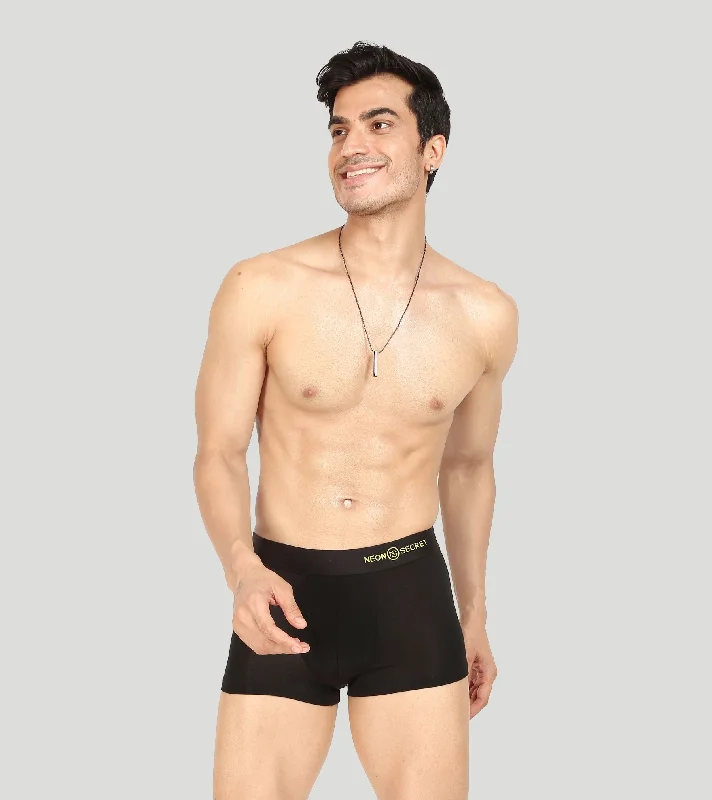 Stellar Duo: Black Trunk and Printed Raining Star Micro Modal Men's Trunk Underwear