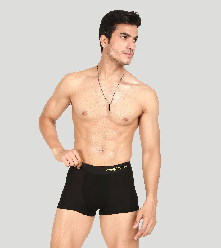 Stellar Duo: Black Trunk and Printed Raining Star Micro Modal Men's Trunk Underwear