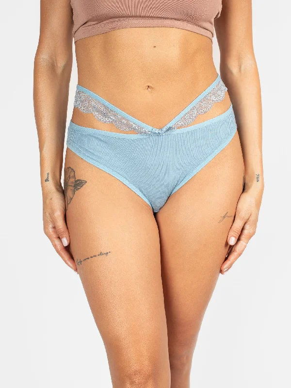 AiraModal™ Strappy Sky-Blue Ribbed Brief