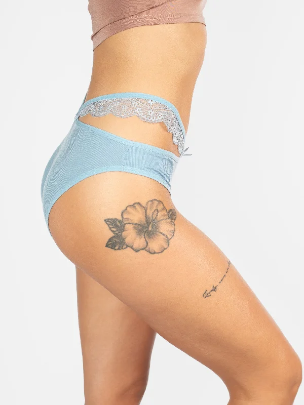 AiraModal™ Strappy Sky-Blue Ribbed Brief