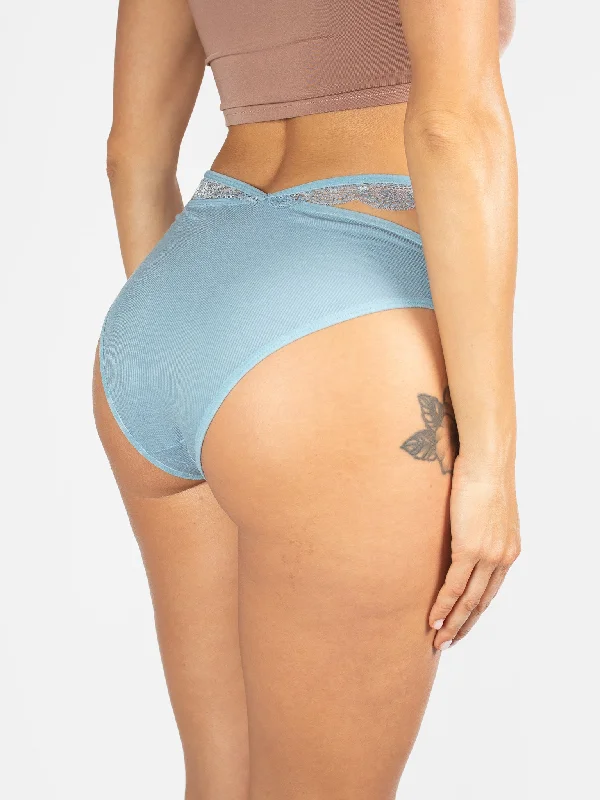 AiraModal™ Strappy Sky-Blue Ribbed Brief