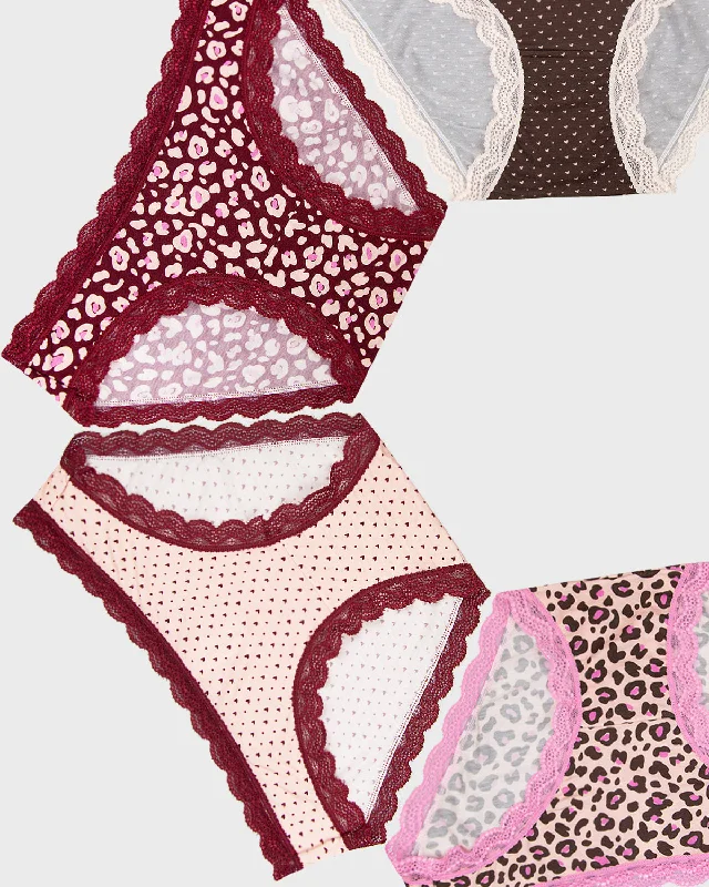 The Original Brief Four Pack - Rouge Leopard