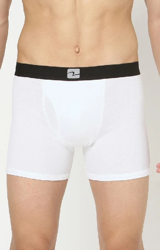 White Cotton Trunk for Men Premium (Pack of 2)- UnderJeans by Spykar