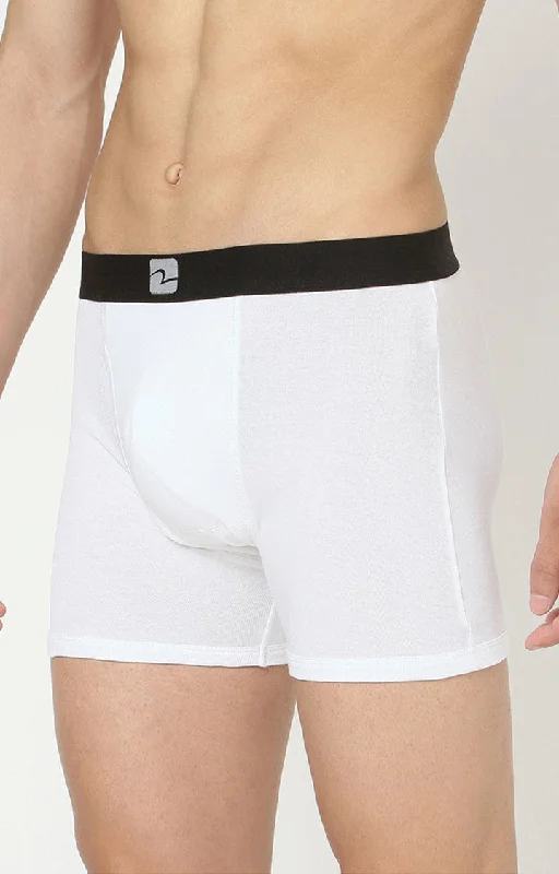 White Cotton Trunk for Men Premium (Pack of 2)- UnderJeans by Spykar