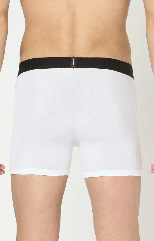 White Cotton Trunk for Men Premium (Pack of 2)- UnderJeans by Spykar