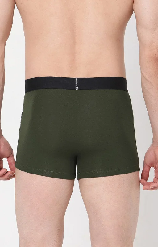 Olive Cotton Trunk for Men Premium- UnderJeans by Spykar