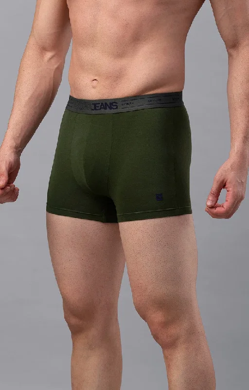 Underjeans by Spykar Men Premium Olive Cotton Blend Trunk