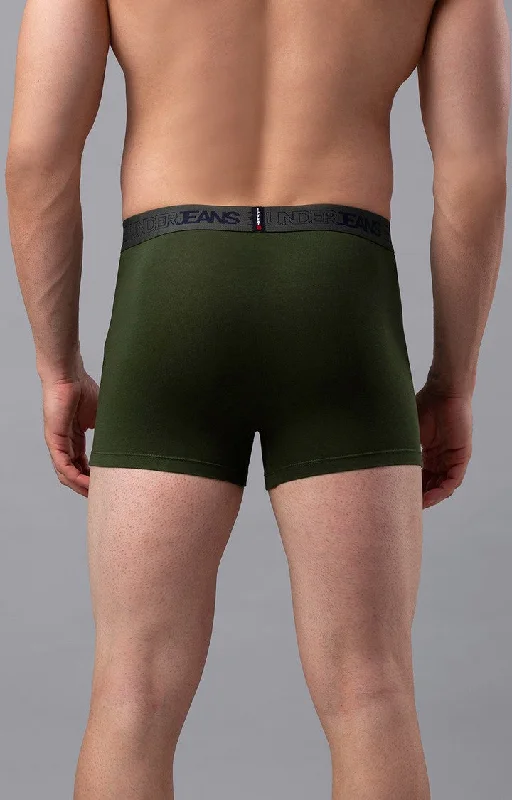 Underjeans by Spykar Men Premium Olive Cotton Blend Trunk