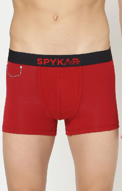 Men Premium Maroon Cotton Blend Trunk- UnderJeans by Spykar