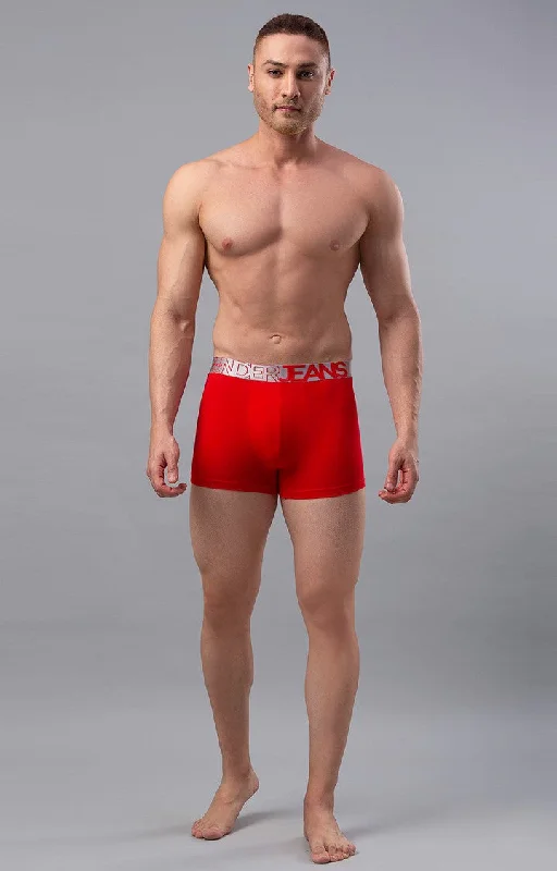 Underjeans by Spykar Men Premium Red Cotton Blend Trunk