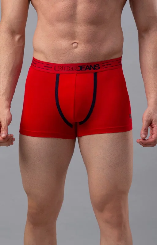 Underjeans by Spykar Men Premium Red Cotton Blend Trunk