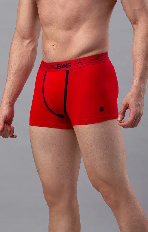 Underjeans by Spykar Men Premium Red Cotton Blend Trunk