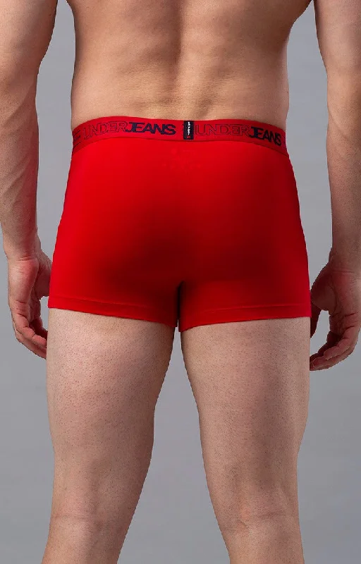 Underjeans by Spykar Men Premium Red Cotton Blend Trunk